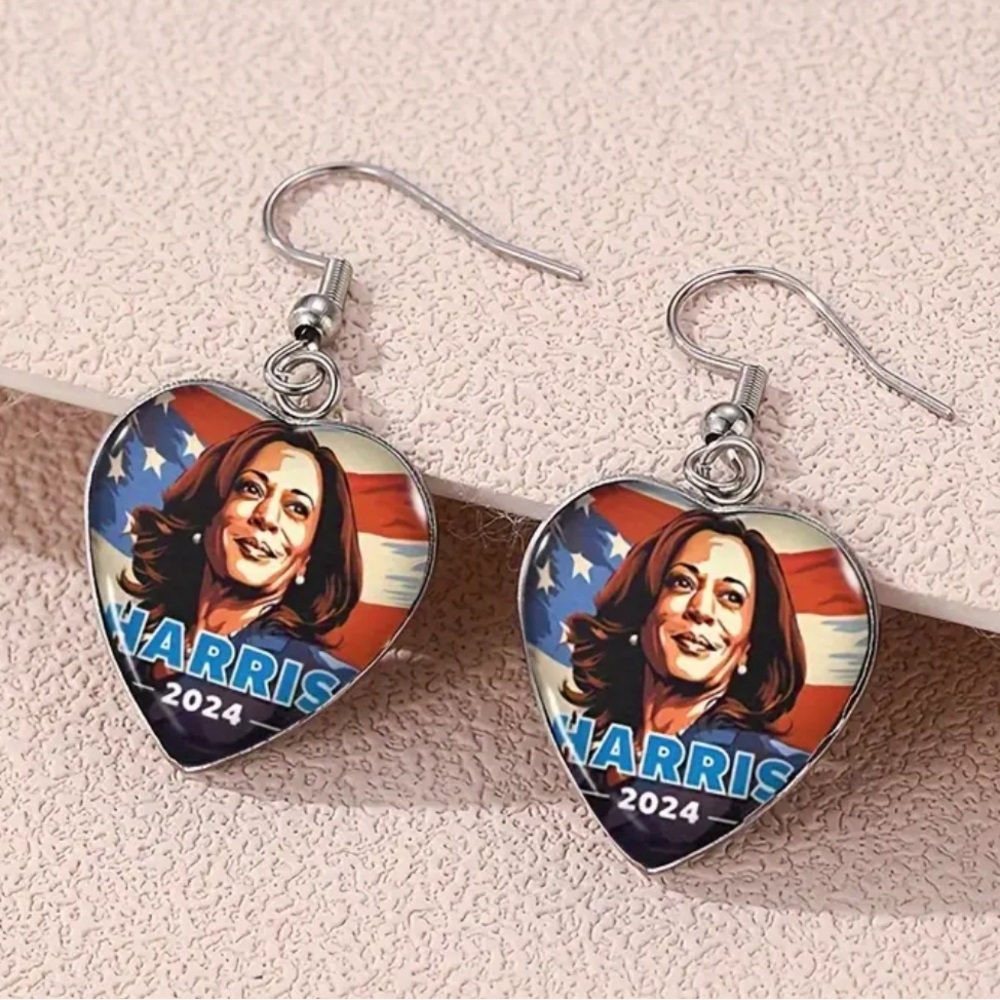 Kamala Harris Heart Earrings